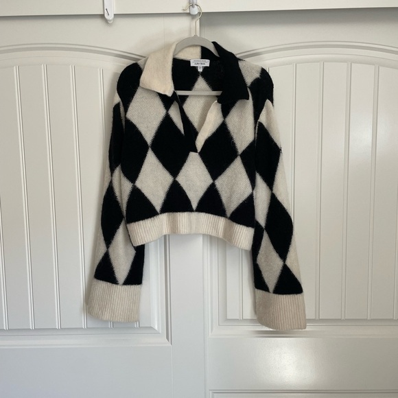 & Other Stories Checkered Jacquard Knit Sweater size small - Picture 1 of 6